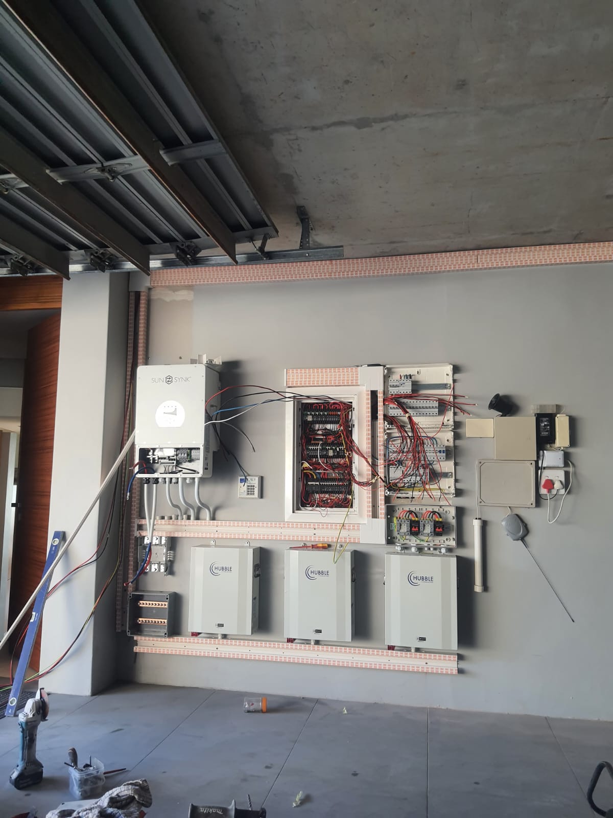New DB setup prepared for a residential electrical installation